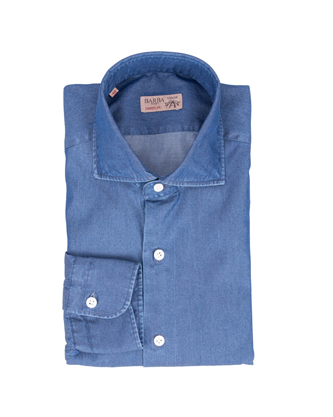 shop BARBA  Camicia: Barba camicia in denim.
Colletto all'italiana.
Maniche lunghe.
Chiusura con bottoni.
Composizione: 100% Cotone.
Fabbricato in Italia. LIU13 PZ998-1 number 1935321